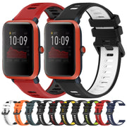 For Amazfit Bip 1S 20mm Sports Two-Color Silicone Watch Band(Black+White)