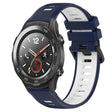 For Huawei Watch 2 20mm Sports Two-Color Silicone Watch Band(Midnight Blue+White) - Smart Wear by PMC TechLife | Online Shopping South Africa | PMC TechLife