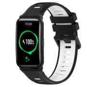For Honor Watch ES 20mm Sports Two-Color Silicone Watch Band(Black+White)