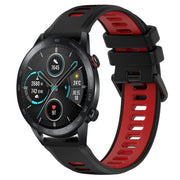 For Honor Magic Watch2 42mm 20mm Sports Two-Color Silicone Watch Band(Black+Red)
