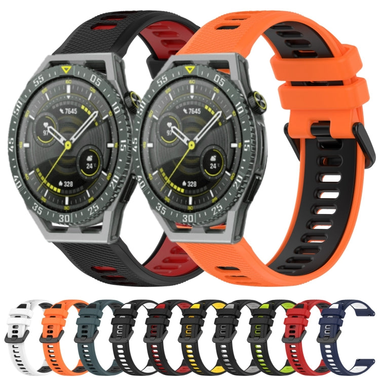 For Honor Watch Dream 22mm Sports Two-Color Silicone Watch Band(Black+White)