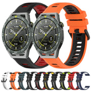 For Huawei GT2 Pro 22mm Sports Two-Color Silicone Watch Band(Orange+Black)