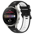 For Huawei Watch 3 Pro 22mm Sports Two-Color Silicone Watch Band(Black+White) - Smart Wear by PMC TechLife | Online Shopping South Africa | PMC TechLife