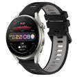For Huawei Watch 3 Pro 22mm Sports Two-Color Silicone Watch Band(Black+Grey) - Smart Wear by PMC TechLife | Online Shopping South Africa | PMC TechLife