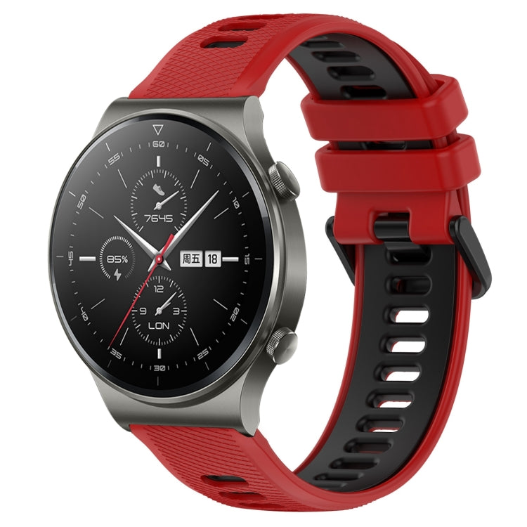 For Huawei GT2 Pro 22mm Sports Two-Color Silicone Watch Band(Red+Black)