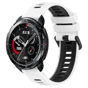 For Honor Watch GS Pro 22mm Sports Two-Color Silicone Watch Band(White+Black)
