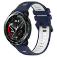 For Honor Watch GS Pro 22mm Sports Two-Color Silicone Watch Band(Midnight Blue+White) - Smart Wear by PMC TechLife | Online Shopping South Africa | PMC TechLife