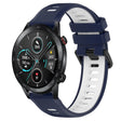 For Honor Magic Watch 2 46mm 22mm Sports Two-Color Silicone Watch Band(Midnight Blue+White) - Smart Wear by PMC TechLife | Online Shopping South Africa | PMC TechLife