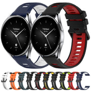 For Xiaomi Watch S1 Active 22mm Sports Two-Color Silicone Watch Band(Black+Grey)
