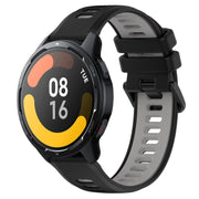 For Xiaomi Watch S1 Active 22mm Sports Two-Color Silicone Watch Band(Black+Grey)