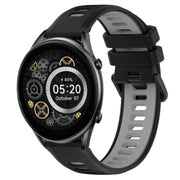 For Xiaomi Haylou RT2 LS10 22mm Sports Two-Color Silicone Watch Band(Black+Grey)