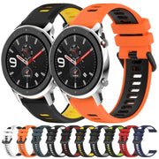 For Amazfit GTR 4 22MM Sports Two-Color Silicone Watch Band(Red+Black)
