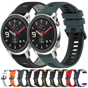 For Amazfit GTR 4 Pro 22MM Sports Two-Color Silicone Watch Band(Midnight Blue+White)