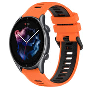 For Amazfit GTR 3 22MM Sports Two-Color Silicone Watch Band(Orange+Black)
