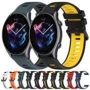 For Amazfit GTR 3 Pro 22MM Sports Two-Color Silicone Watch Band(Black+Grey)
