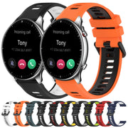For Amazfit GTR 2 22MM Sports Two-Color Silicone Watch Band(Orange+Black)