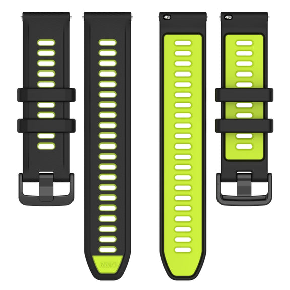 For Amazfit GTR 2 22MM Sports Two-Color Silicone Watch Band(Orange+Black)