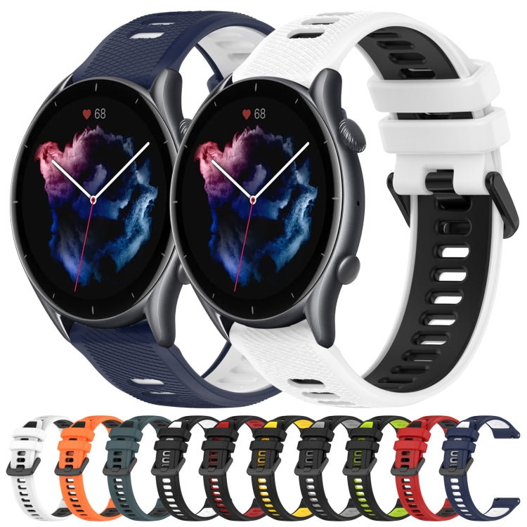 For Amazfit 3 22MM Sports Two-Color Silicone Watch Band(Black+Grey)