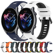 For Amazfit 3 22MM Sports Two-Color Silicone Watch Band(Black+Grey)