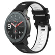For Amazfit GTR 47mm 22MM Sports Two-Color Silicone Watch Band(Black+White) -  by PMC TechLife | Online Shopping South Africa | PMC TechLife