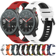 For Amazfit GTR 47mm 22MM Sports Two-Color Silicone Watch Band(Red+Black)
