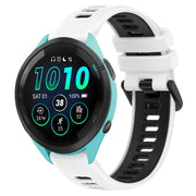 For Garmin Forerunner 265 22mm Sports Two-Color Silicone Watch Band(White+Black)