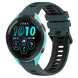 For Garmin Forerunner 265 22mm Sports Two-Color Silicone Watch Band(Olive Green+Black) - Smart Wear by PMC TechLife | Online Shopping South Africa | PMC TechLife