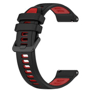 For Garmin Forerunner 265 22mm Sports Two-Color Silicone Watch Band(Black+Red)