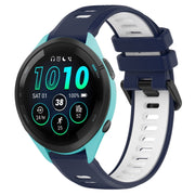 For Garmin Forerunner 265 22mm Sports Two-Color Silicone Watch Band(Midnight Blue+White)