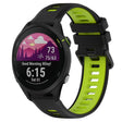 For Garmin Forerunner 255 22mm Sports Two-Color Silicone Watch Band(Black+Green) - Smart Wear by PMC TechLife | Online Shopping South Africa | PMC TechLife