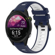For Garmin Forerunner 255 22mm Sports Two-Color Silicone Watch Band(Midnight Blue+White) - Smart Wear by PMC TechLife | Online Shopping South Africa | PMC TechLife