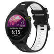 For Garmin Forerunner 255 Music 22mm Sports Two-Color Silicone Watch Band(Black+White) - Watch Bands by PMC TechLife | Online Shopping South Africa | PMC TechLife