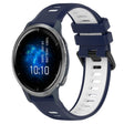 For Garmin Venu 2 22mm Sports Two-Color Silicone Watch Band(Midnight Blue+White) - Smart Wear by PMC TechLife | Online Shopping South Africa | PMC TechLife