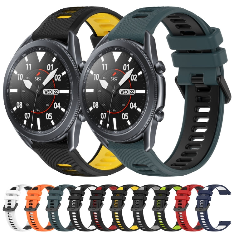 For Samsung Gear S3 Frontier 22mm Sports Two-Color Silicone Watch Band(Orange+Black)