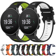 For SUUNTO 5 Peak 22mm Sports Two-Color Silicone Watch Band(Black+Grey)
