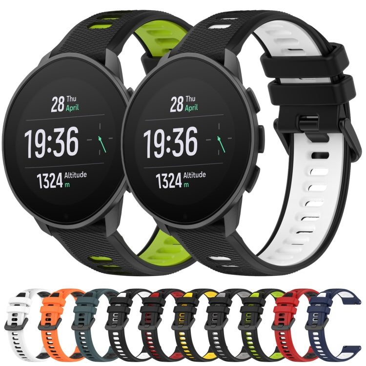 For SUUNTO 9 Peak Pro 22mm Sports Two-Color Silicone Watch Band(Black+Grey)