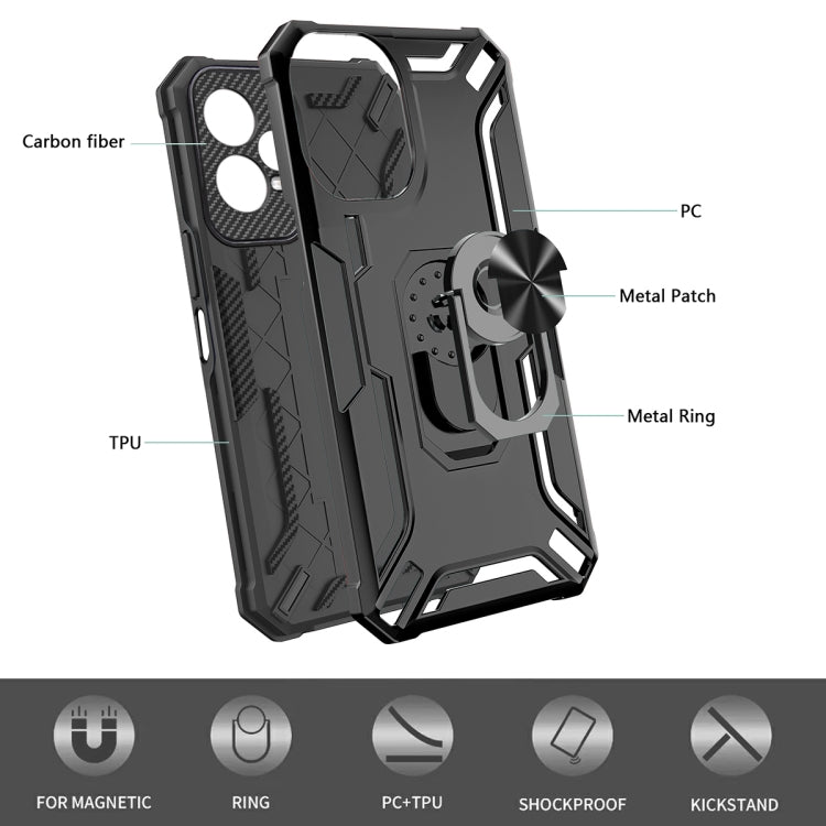 For Redmi Note 12 Pro 5G Global / Poco X5 Pro Warship Armor 2 in 1 Shockproof Phone Case(Black)