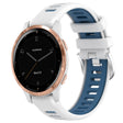 For Garmin Active S 18mm Sports Two-Color Steel Buckle Silicone Watch Band(White+Blue) -  by PMC TechLife | Online Shopping South Africa | PMC TechLife