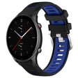 For Amazfit GTR 2e 22mm Cross Texture Two Color Silicone Steel Buckle Watch Band(Black+Blue) -  by PMC TechLife | Online Shopping South Africa | PMC TechLife