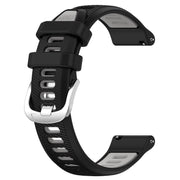 For Amazfit 3 22mm Cross Texture Two Color Silicone Steel Buckle Watch Band(Black+Grey)