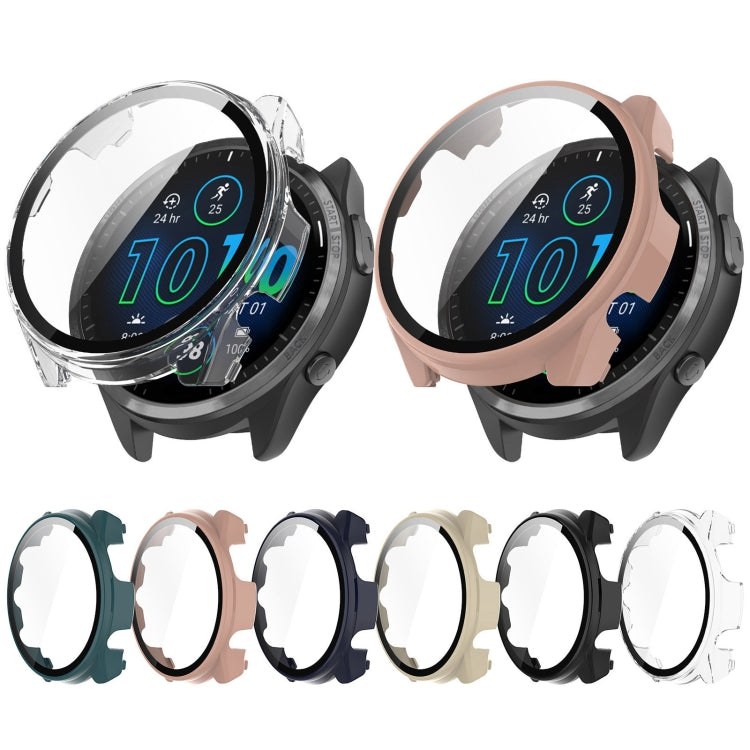 For Garmin Forerunner 965 PC + Toughened Film Integrated Watch Protective Case(Green)