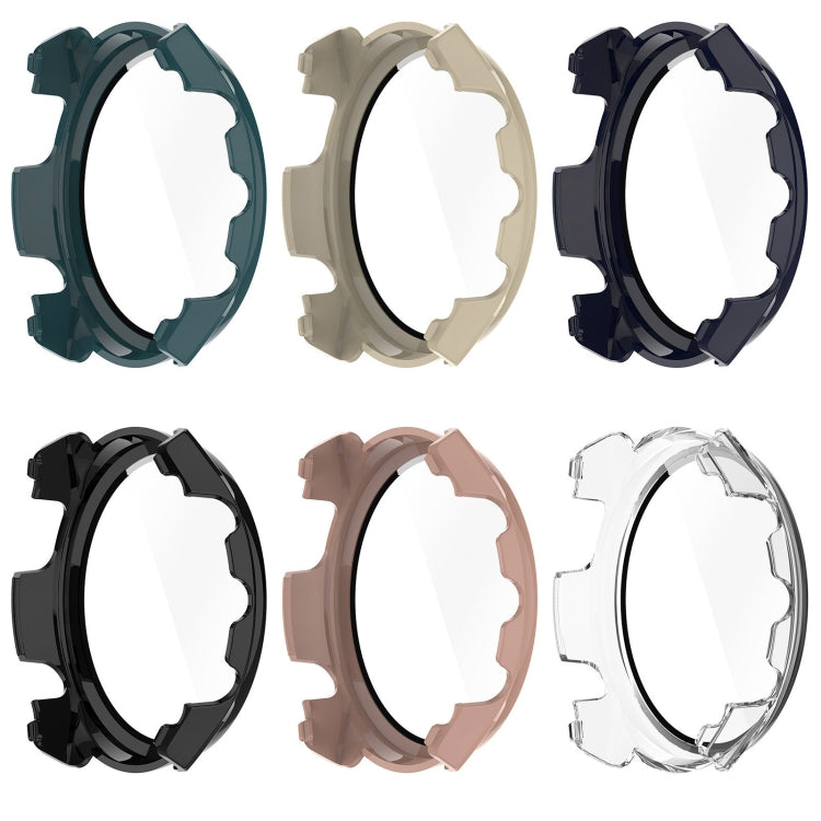 For Garmin Forerunner 965 PC + Toughened Film Integrated Watch Protective Case(Green)