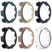 For Garmin Forerunner 965 PC + Toughened Film Integrated Watch Protective Case(Green)