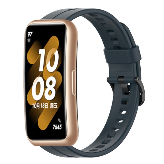 For Huawei Band 7 Solid Color Silicone Watch Band(Midnight Blue)