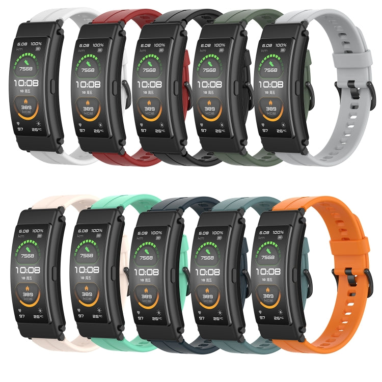For Huawei Band 7 Solid Color Silicone Watch Band(Rock Cyan)