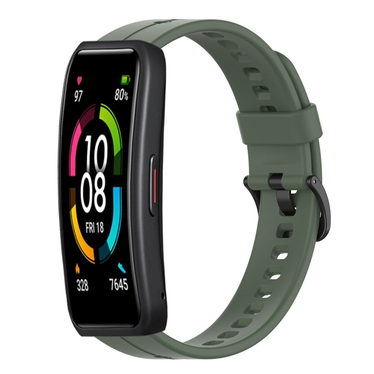 For Huawei Band 6 Solid Color Silicone Watch Band(Green)