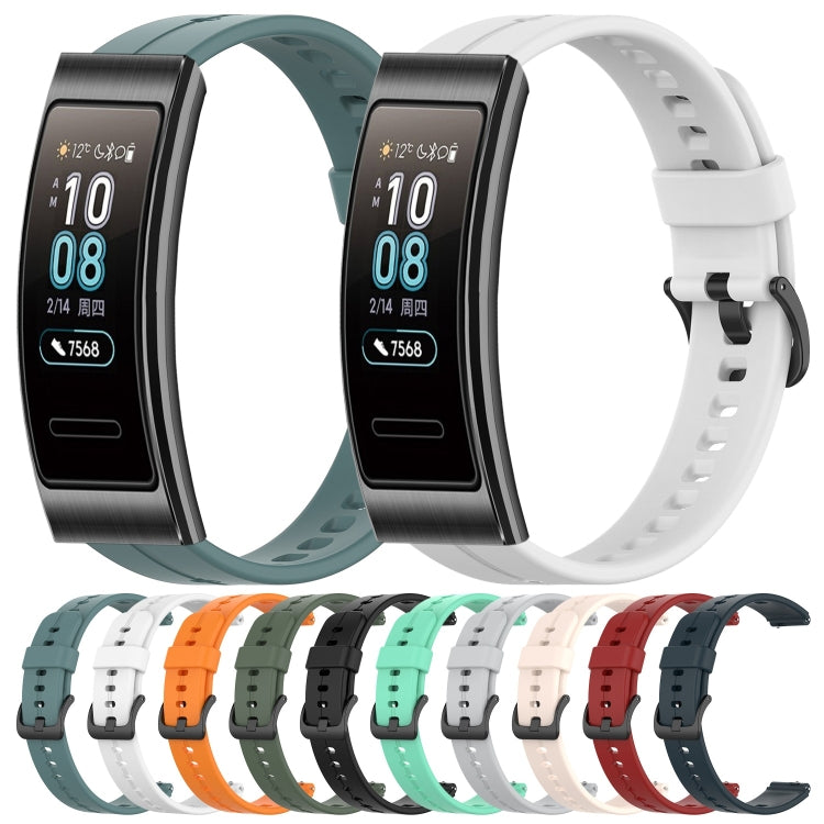For Huawei Band 3 Solid Color Silicone Watch Band(Grey)