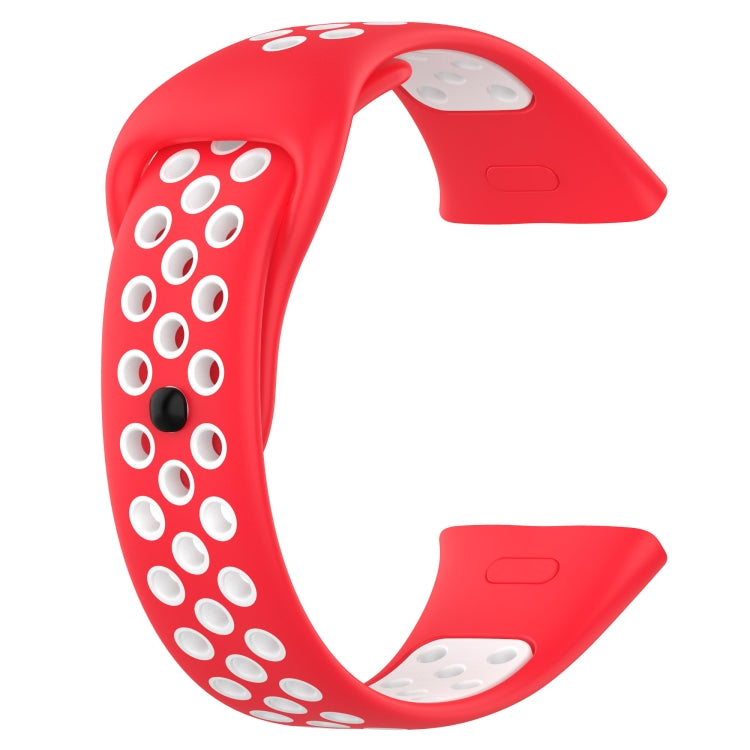 For Redmi Watch 3 Sports Two-Color Silicone Watch Band(Red+White)