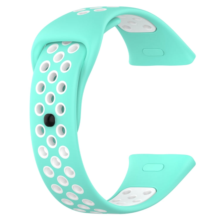 For Redmi Watch 3 Sports Two-Color Silicone Watch Band(Teal+White)