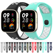 For Redmi Watch 3 Sports Two-Color Silicone Watch Band(Teal+White)